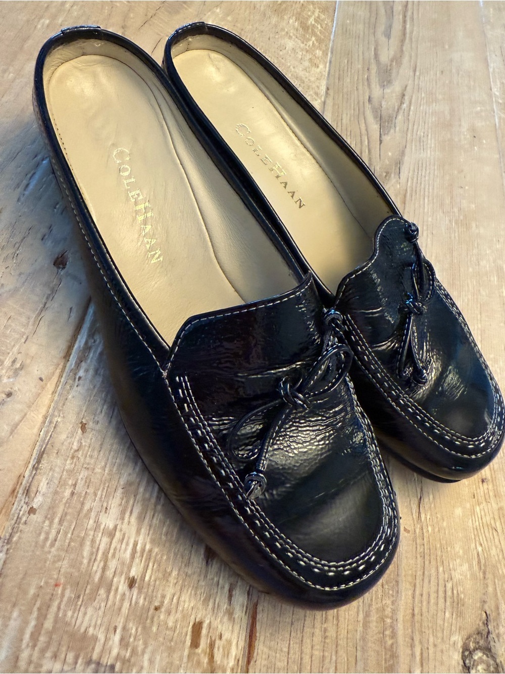 Cole Haan Black Patent Leather Tassel Slip-Ons 6